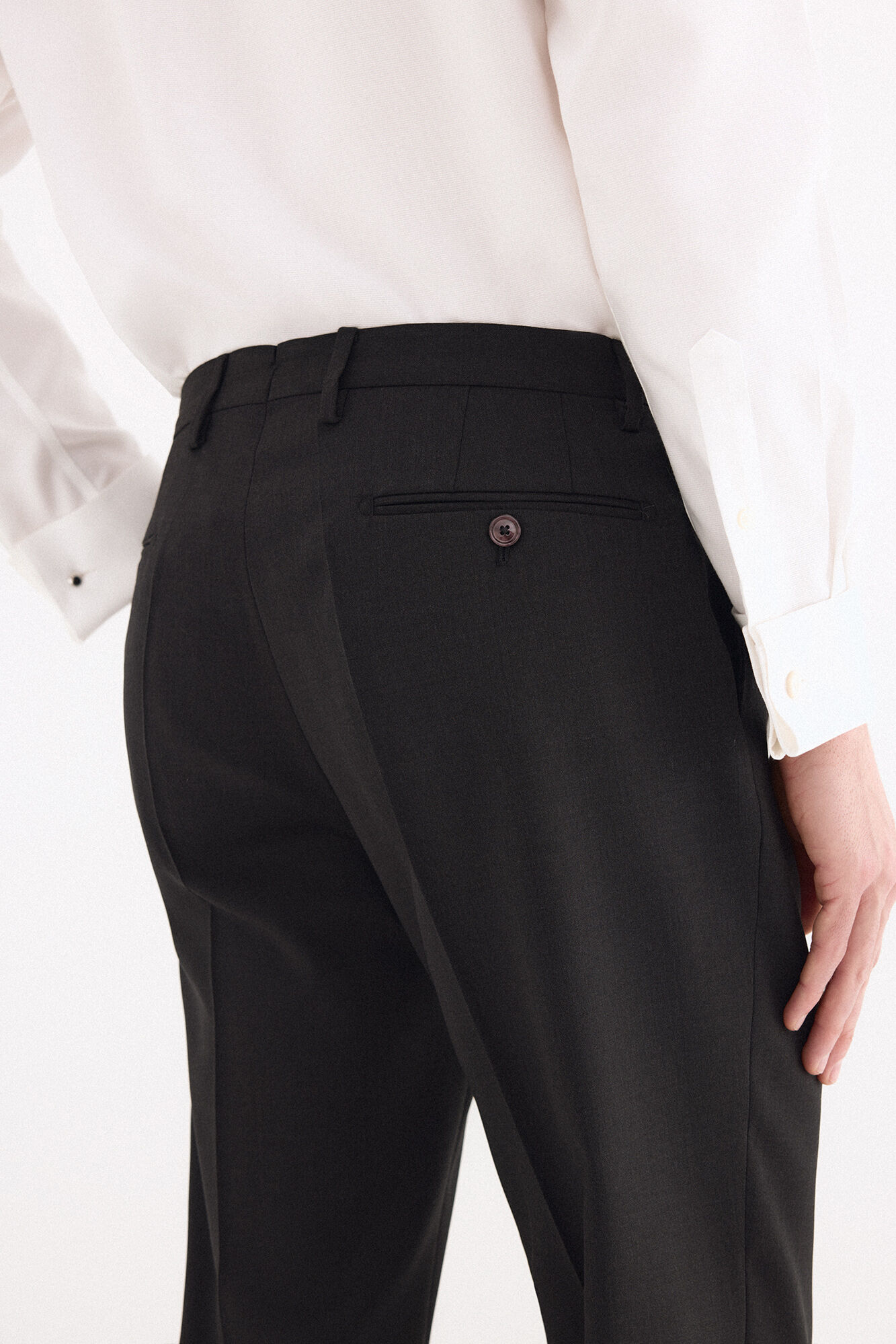 Pedro del Hierro Plain bi-stretch tailored trousers Grey