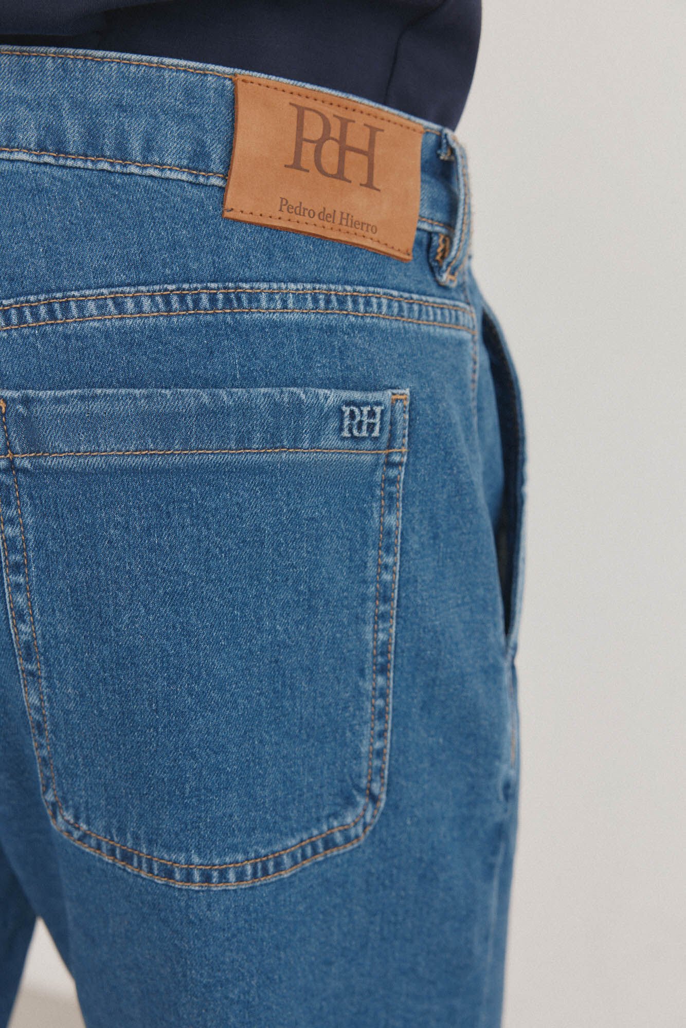 Pedro del Hierro Regular fit denim Bermuda shorts Blue