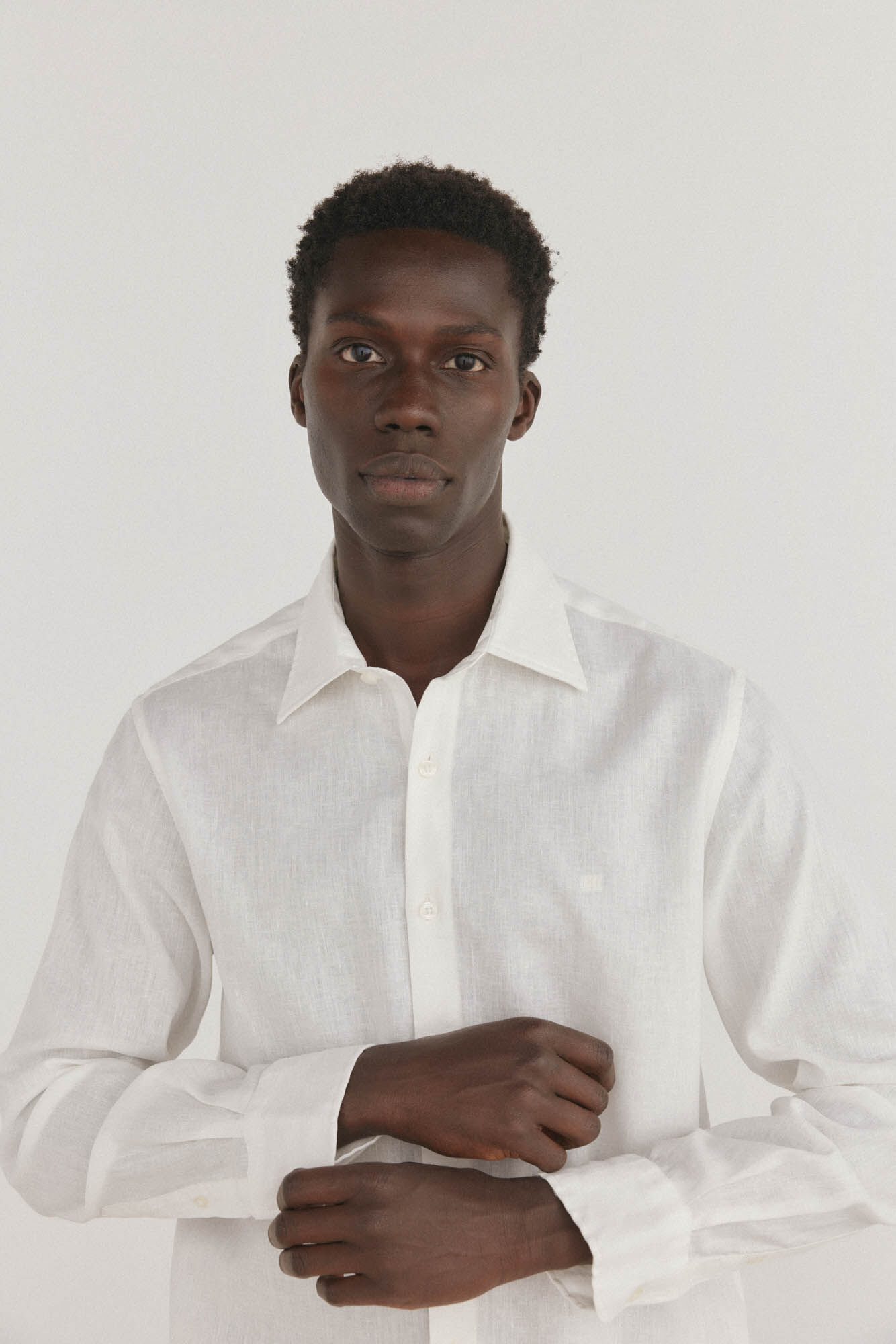 Pedro del Hierro Camisa lisa linho Ecru