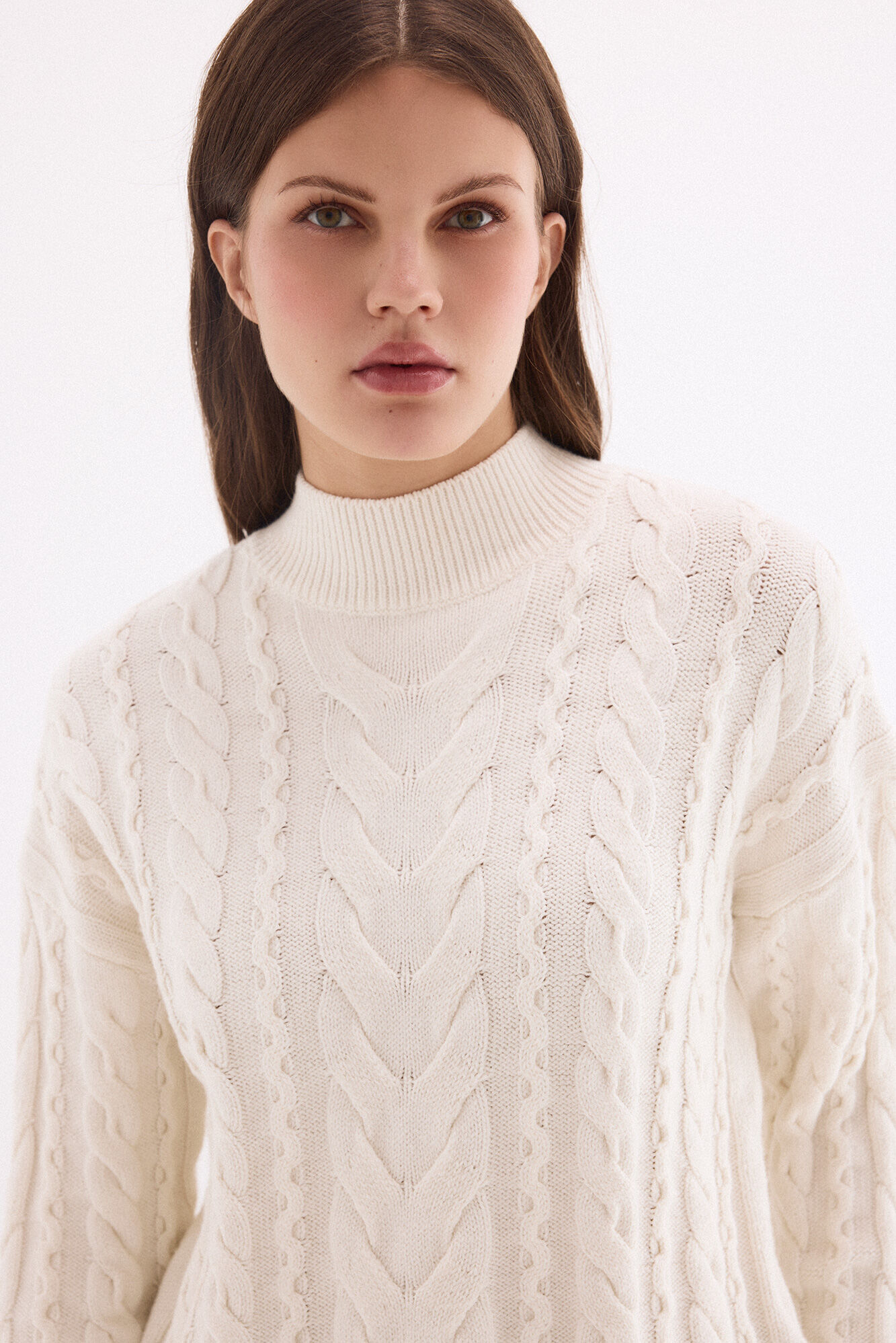 Pedro del Hierro Cross-knit roll neck jumper