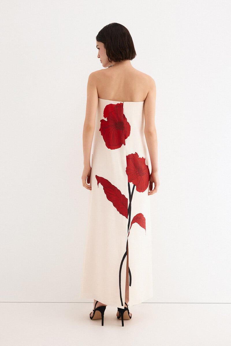 TFP by Tamara Falcó Strapless dress Ecru