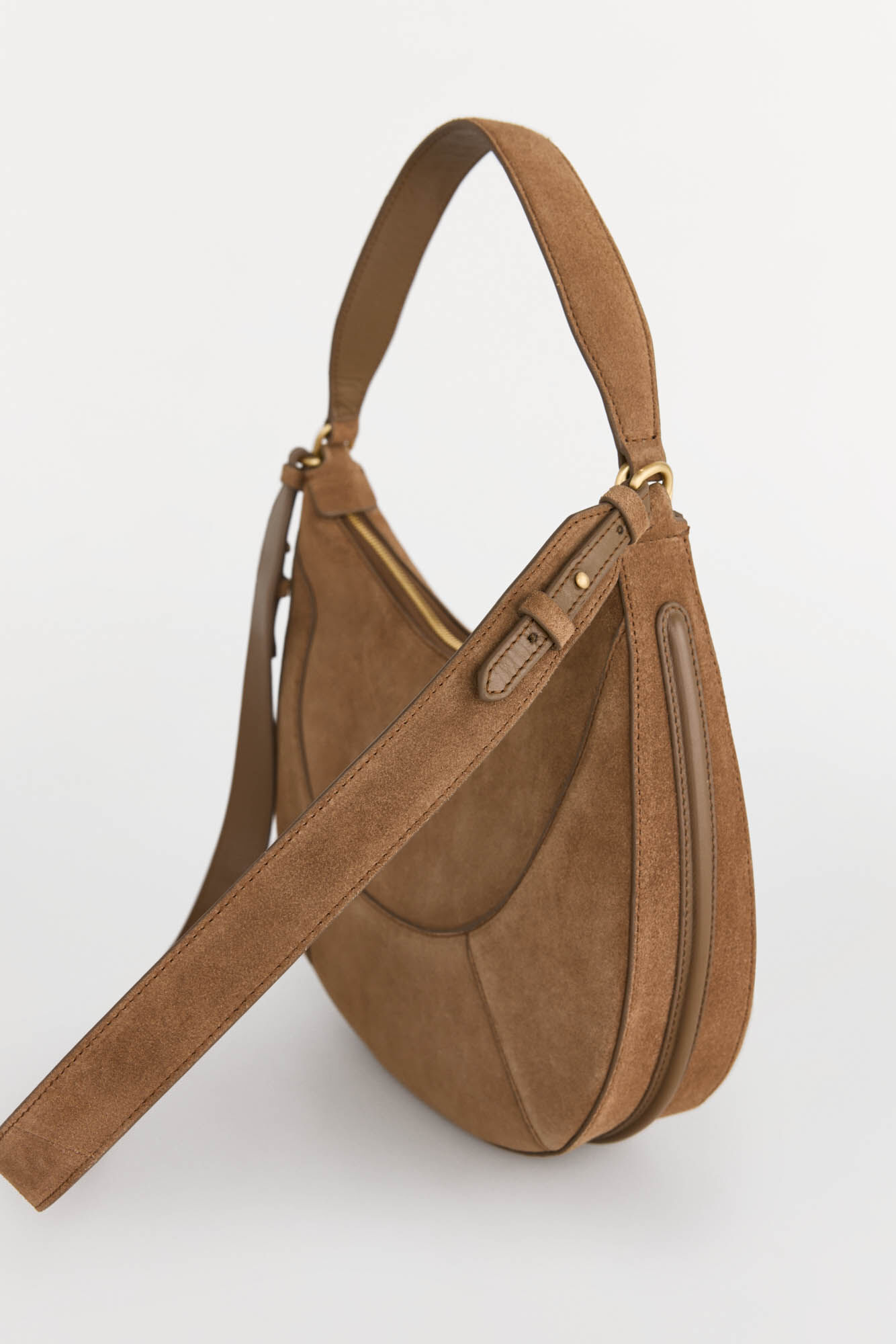Pedro del Hierro leather hobo bag with double handle Brown