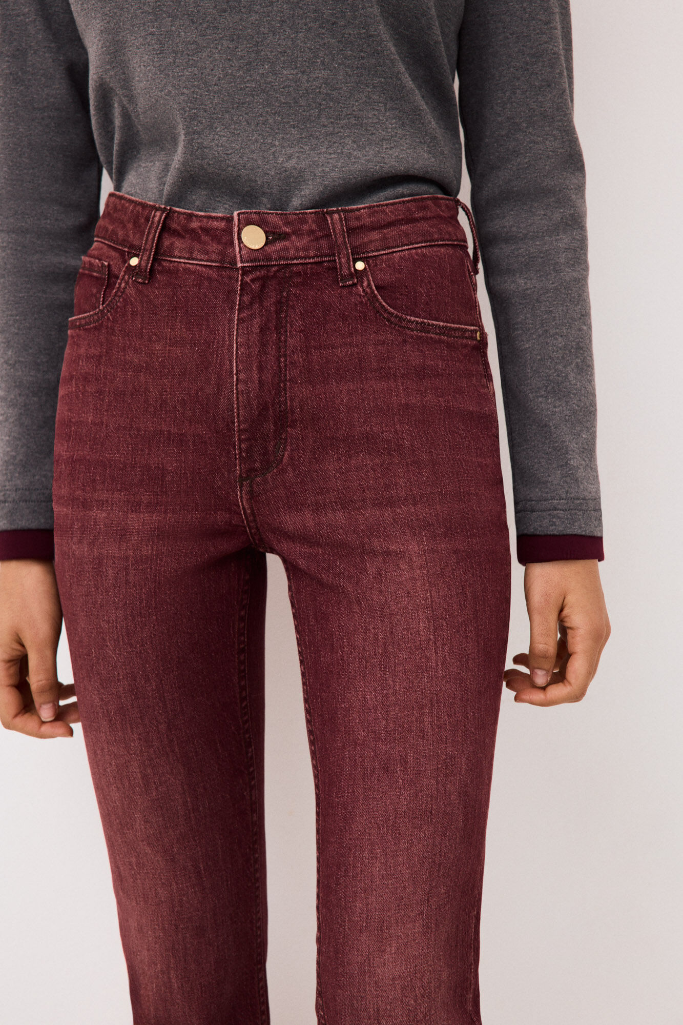 Pedro del Hierro Jeans stovepipe Burgundy