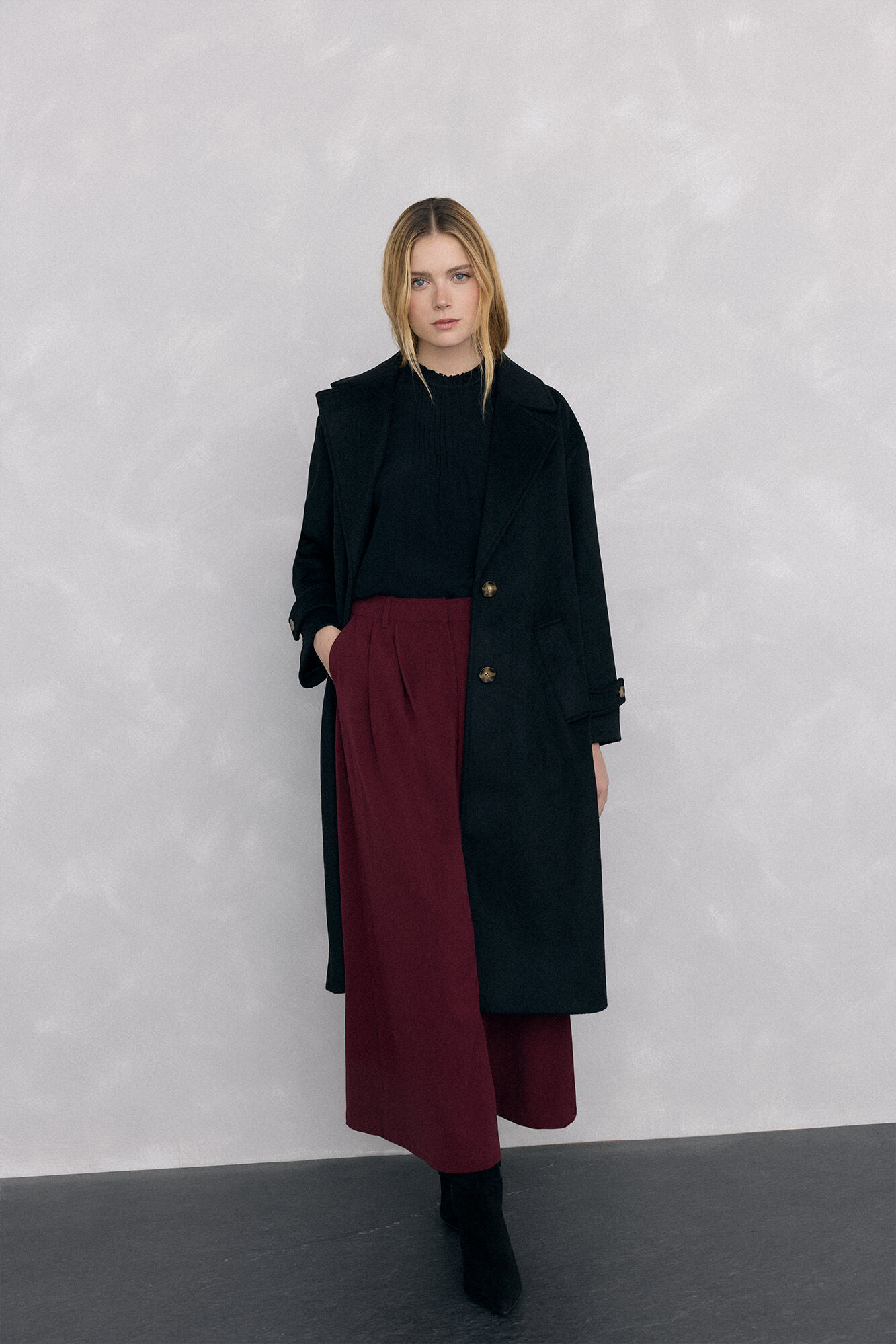 Pedro del Hierro Blusa de chiffon com babados Preto