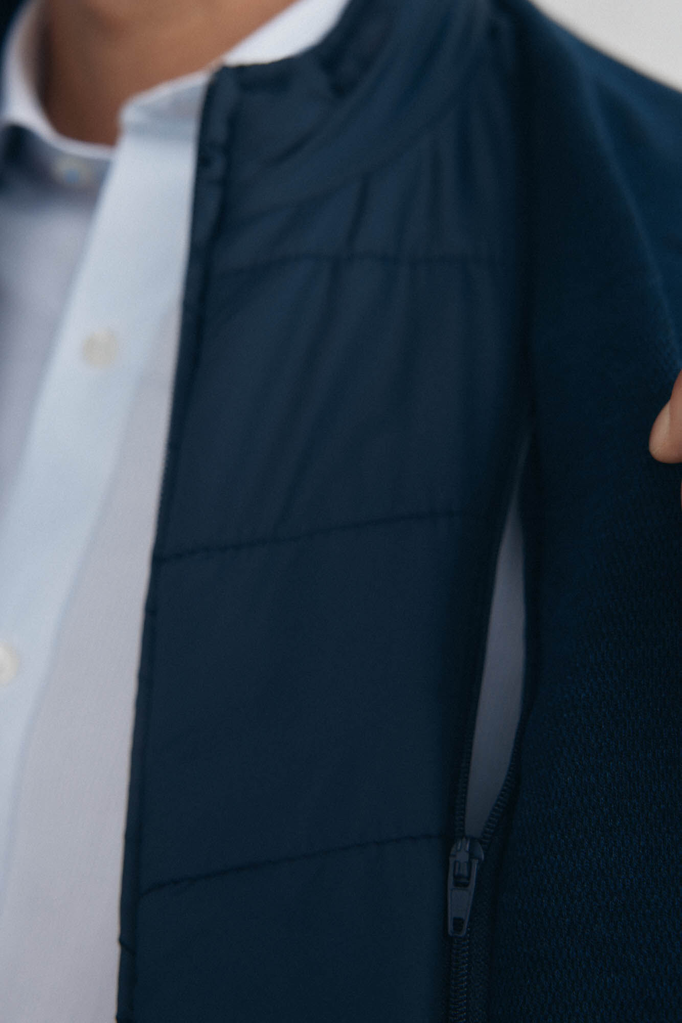 Pedro del Hierro Blazer b&aacute;sico de malha com vistas remov&iacute;veis Azul