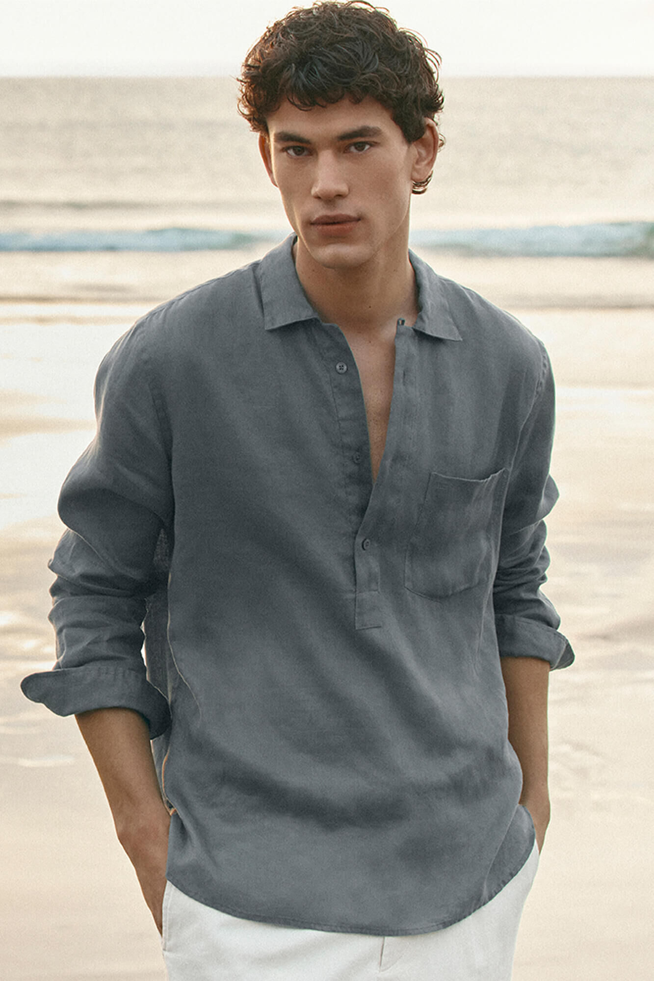 Pedro del Hierro T-shirt lisa em linho
