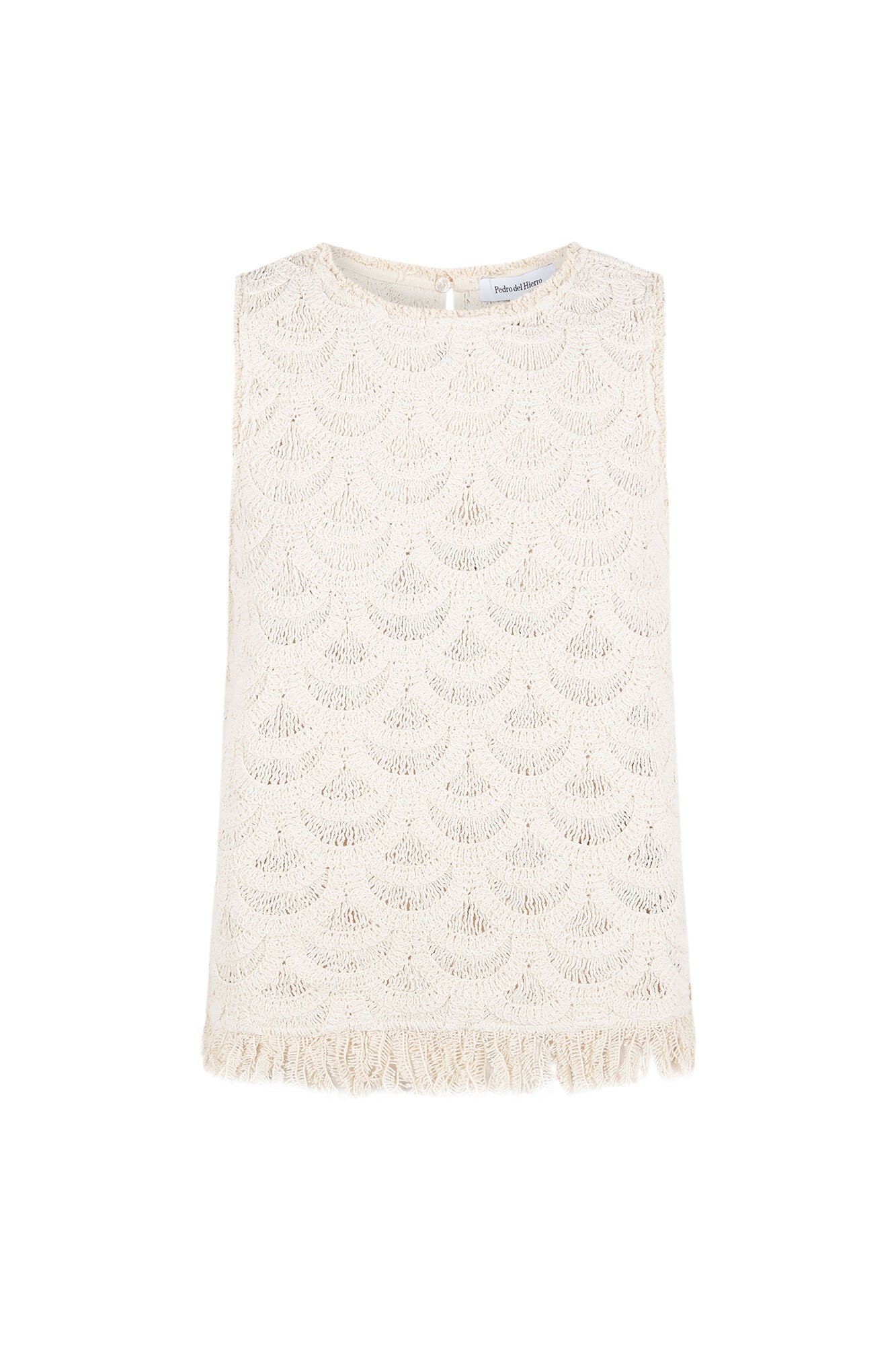 Pedro del Hierro Top crochet sin mangas Beige
