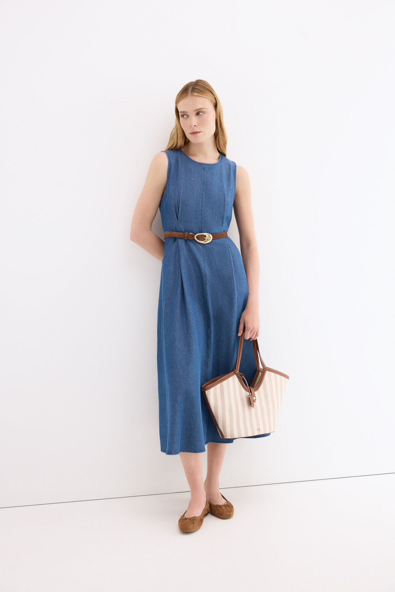 Pedro del Hierro Fabric striped basket bag