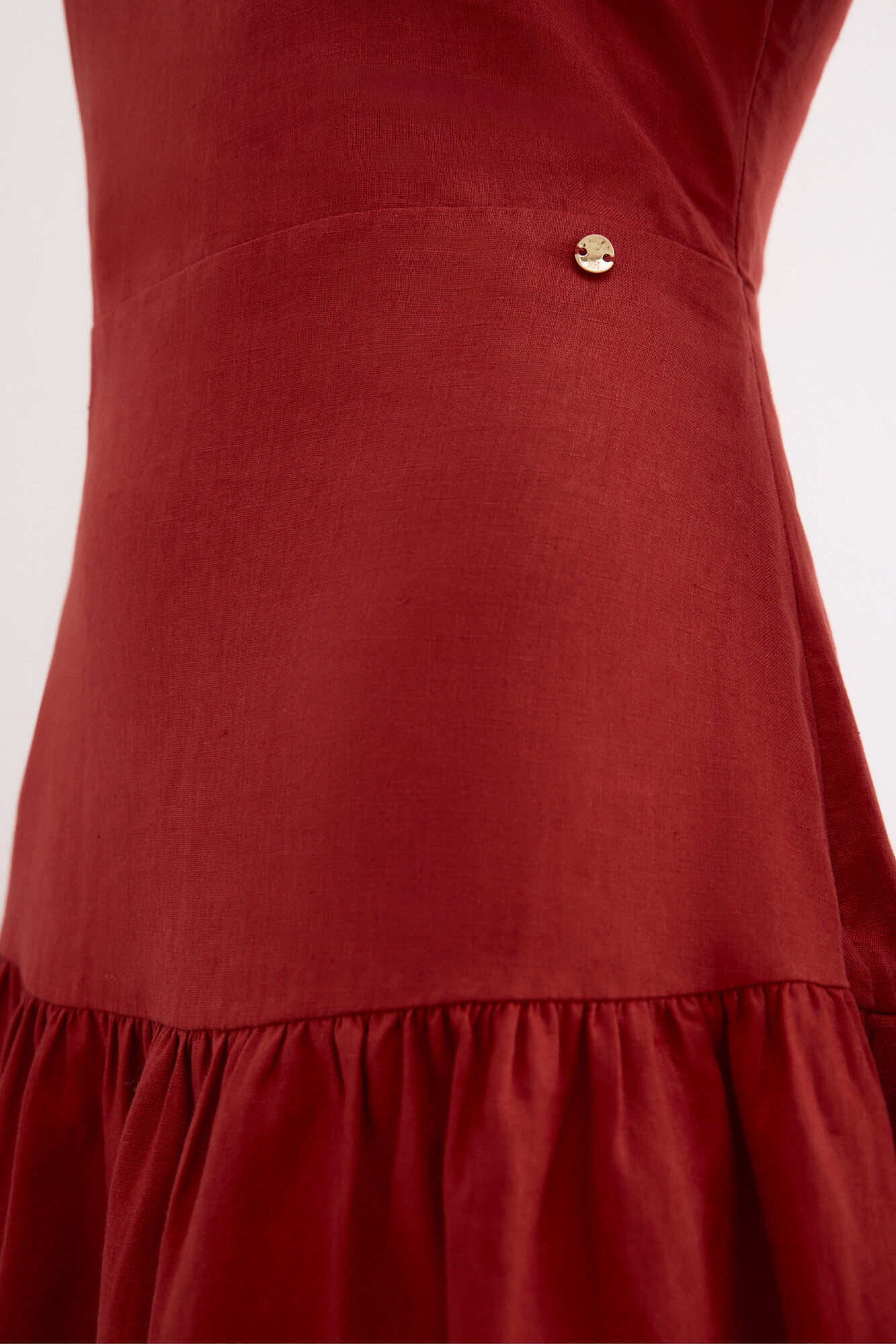 Pedro del Hierro Linen midi dress Orange