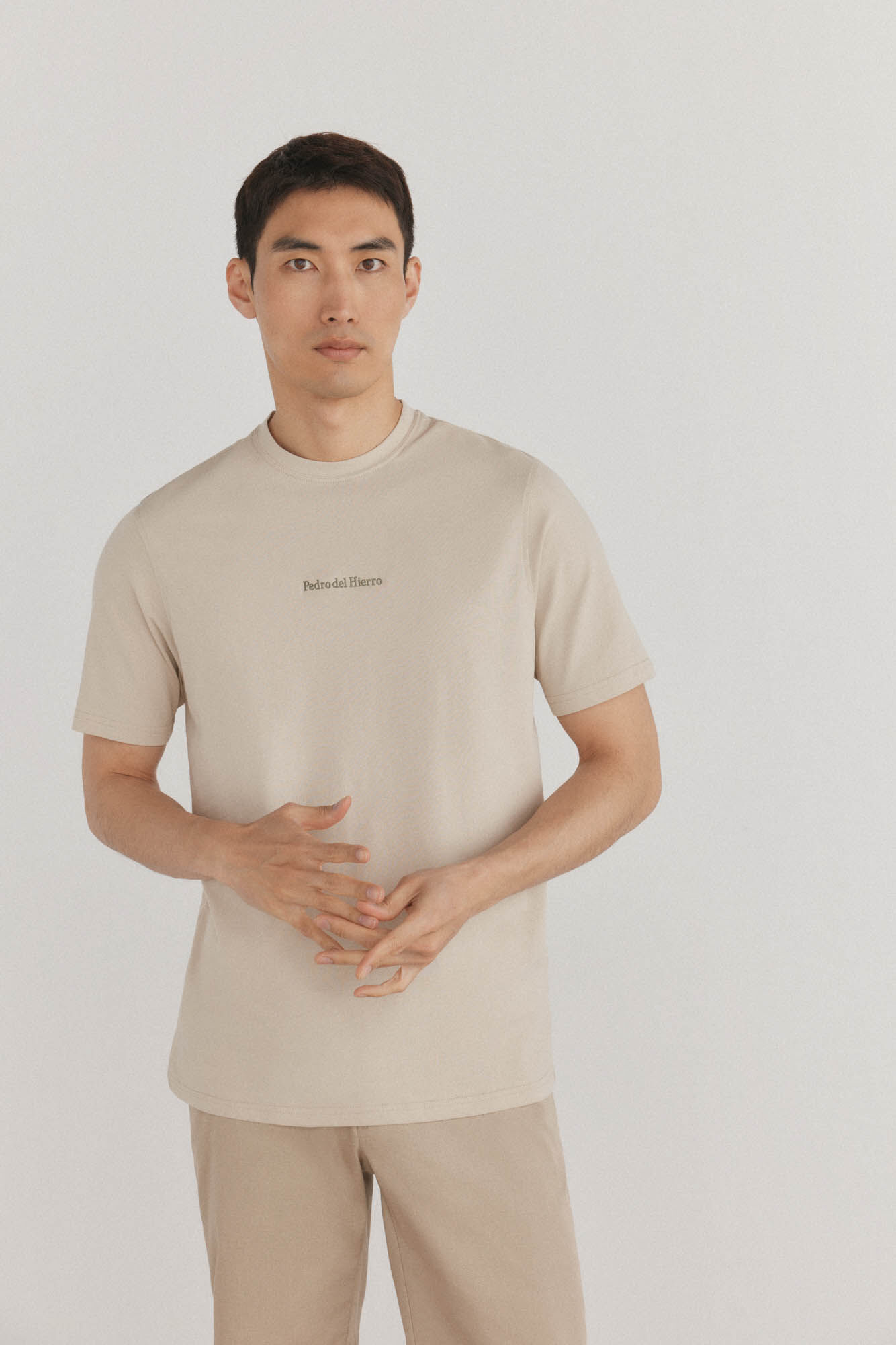 Pedro del Hierro Positional logo t-shirt Beige