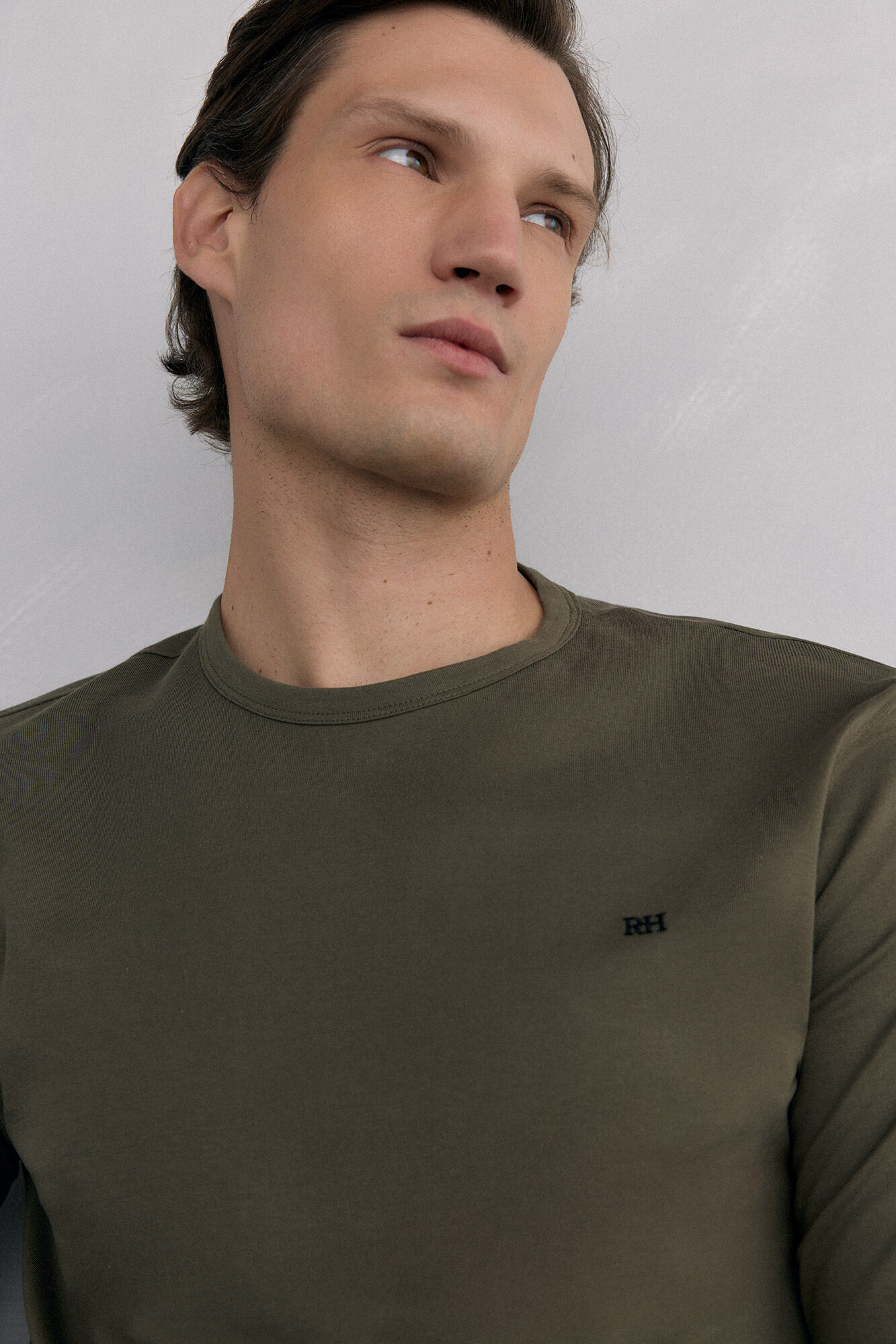 Pedro del Hierro Long-sleeved basic T-shirt Green