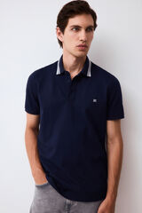 Pedro del Hierro Fancy collared polo shirt Blue