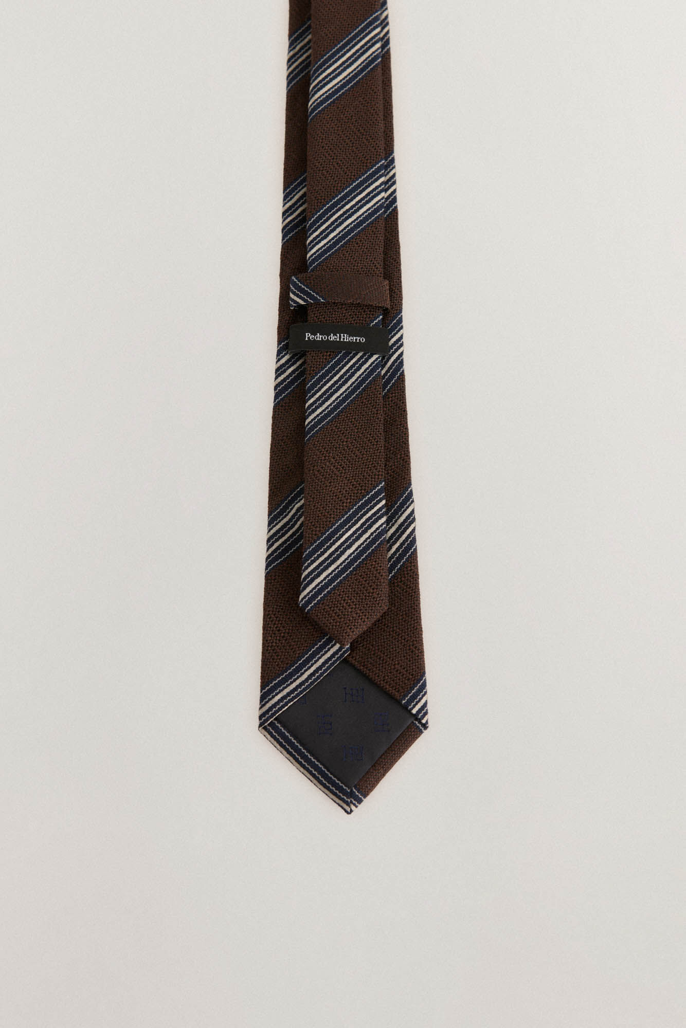 Pedro del Hierro Gravata seda natural Marrom