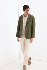 Pedro del Hierro Blazer espiga em linho Verde