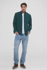 Pedro del Hierro Plain trench coat shirt with two pockets Green