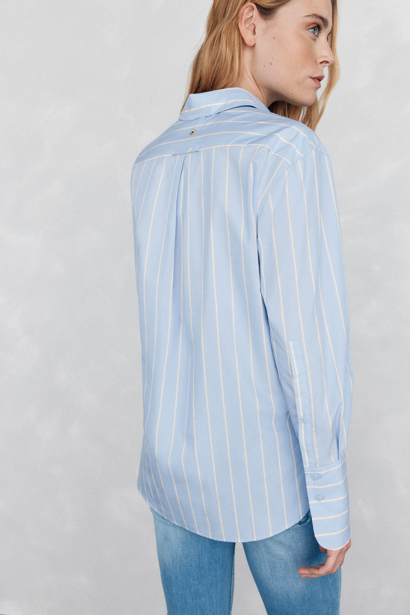 Pedro del Hierro Oversized striped shirt Blue