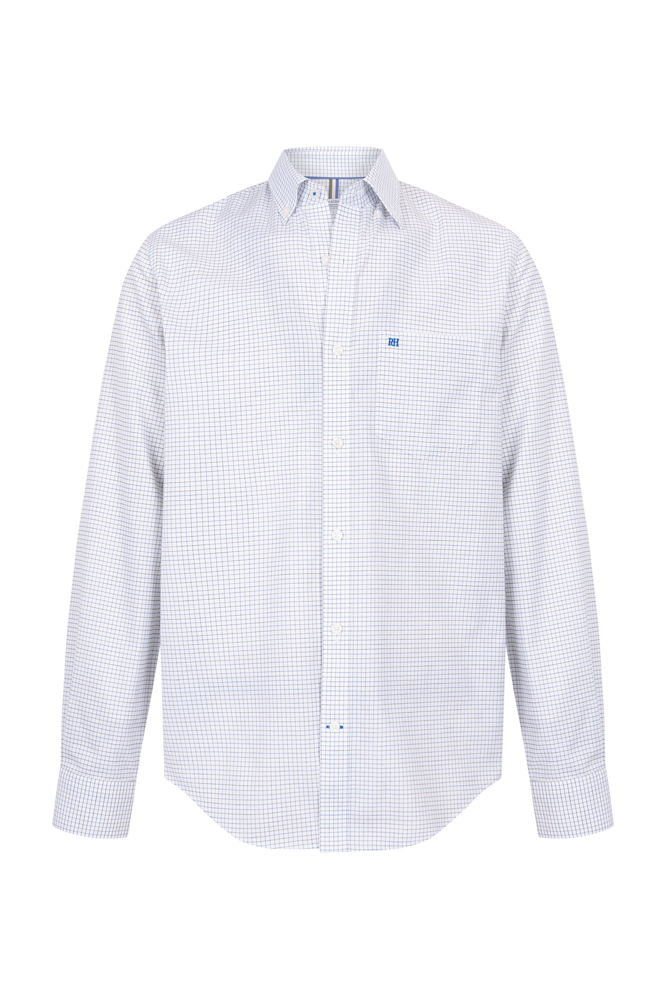 Pedro del Hierro Non-iron + stain-resistant plaid shirt White