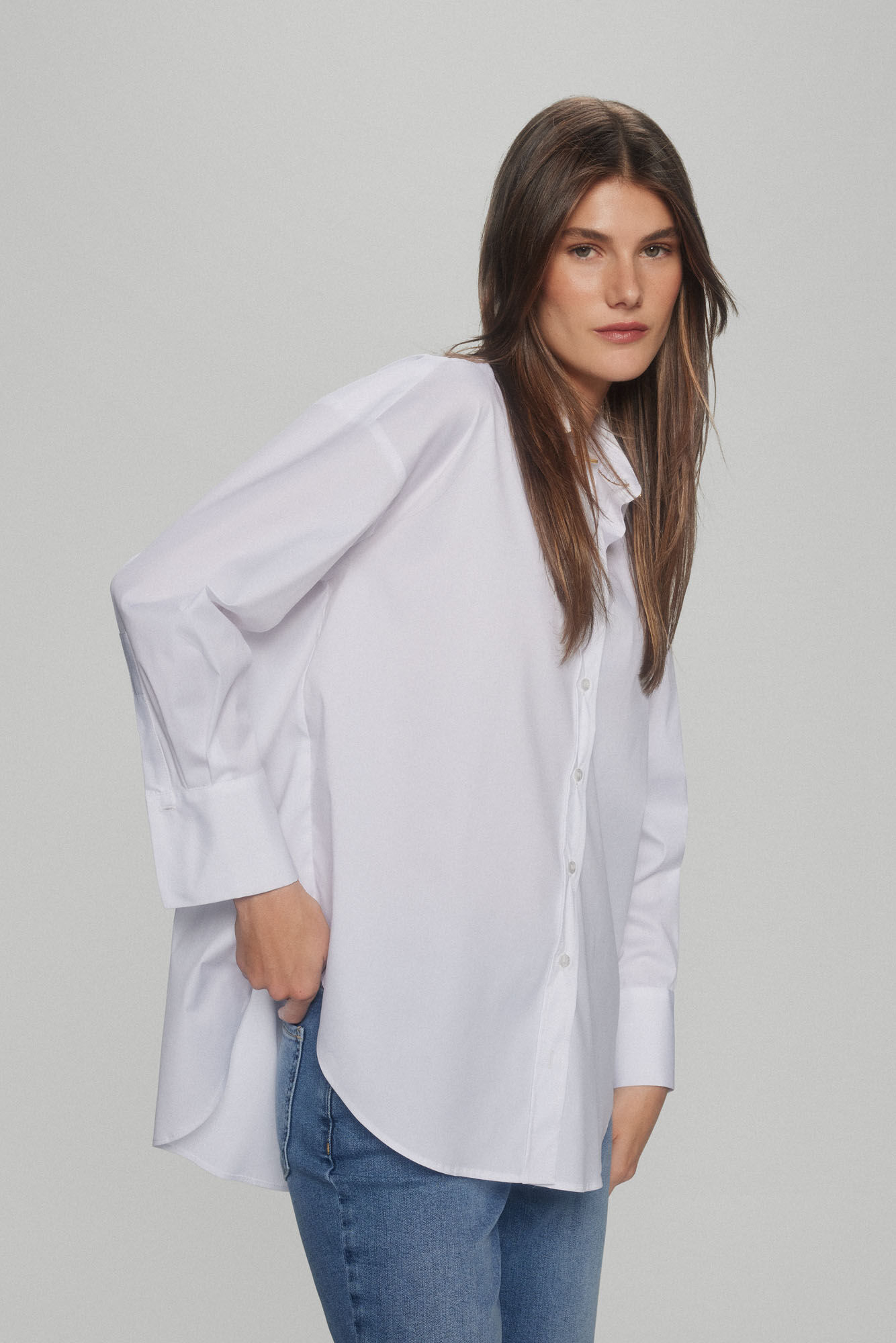 TFP by Tamara Falc&oacute; Poplin chain shirt White