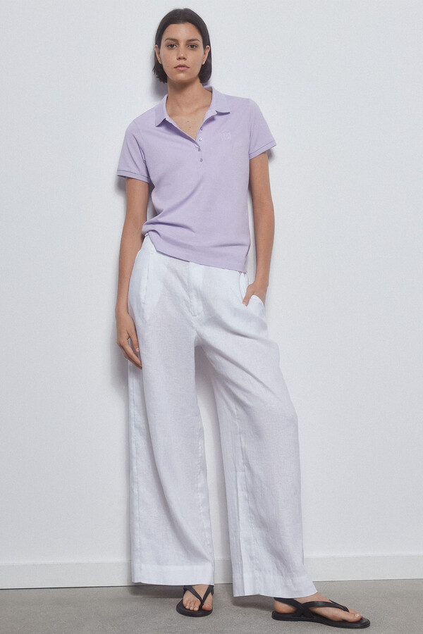Pedro del Hierro Plain short-sleeved polo shirt Purple