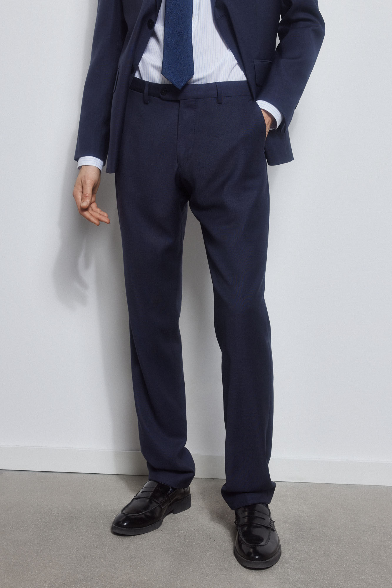 Pedro del Hierro Tailored fit checked trousers Blue