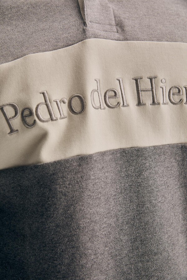 Pedro del Hierro Patterned rugby shirt Grey