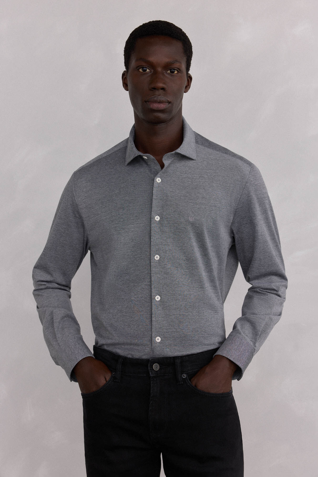 Pedro del Hierro jersey-knit knit shirt Grey