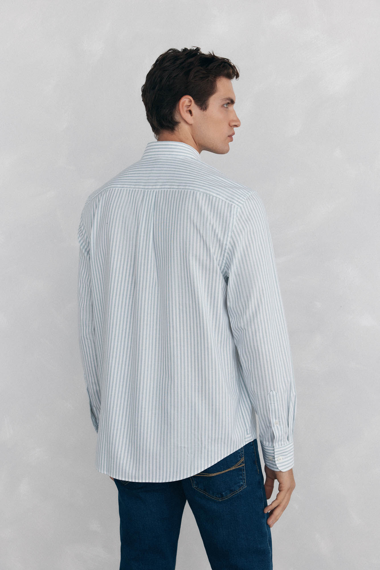 Pedro del Hierro Non iron oxford striped shirt Blue