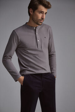 Pedro del Hierro Long-sleeved polo shirt Grey