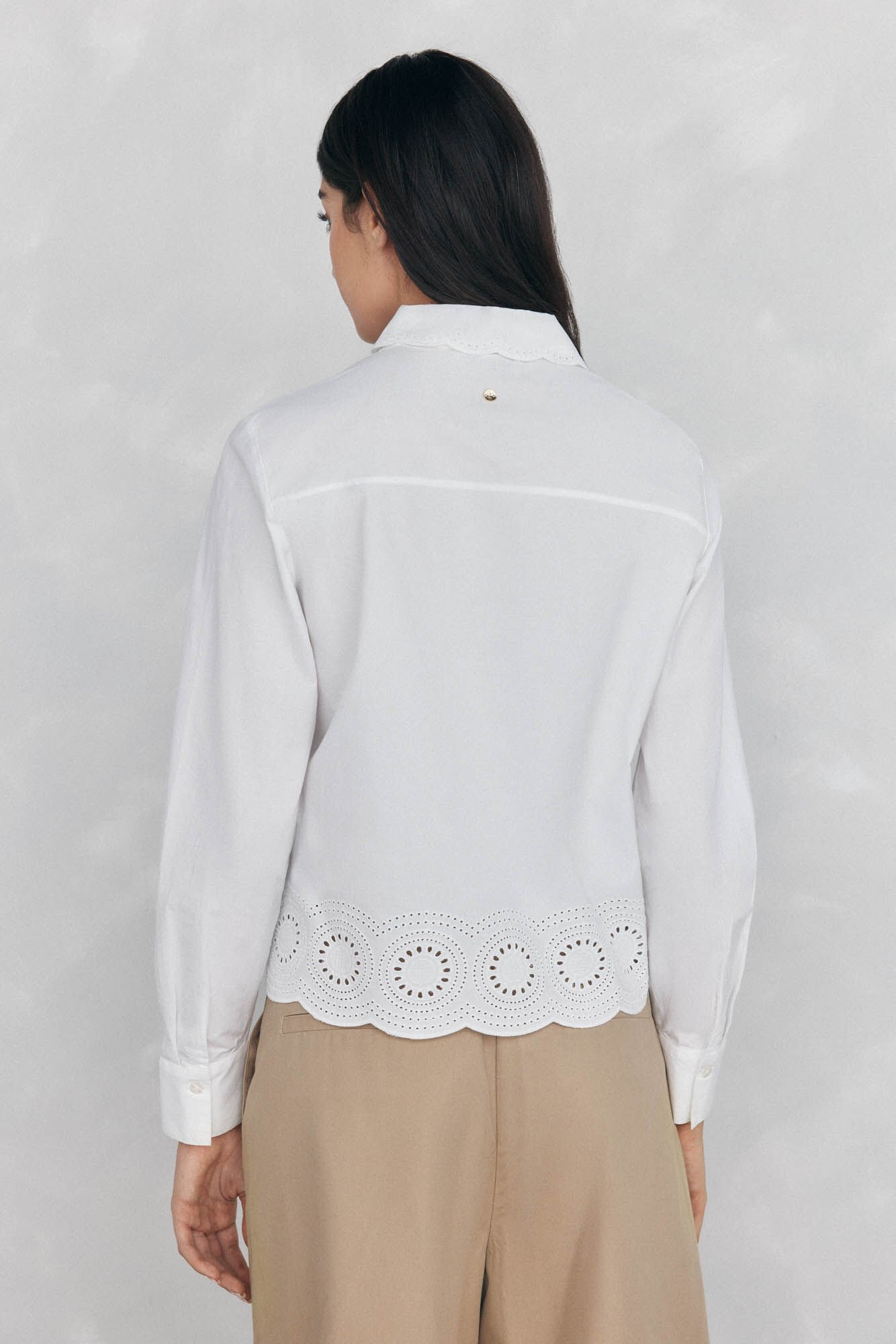 Pedro del Hierro Plain embroidered shirt White