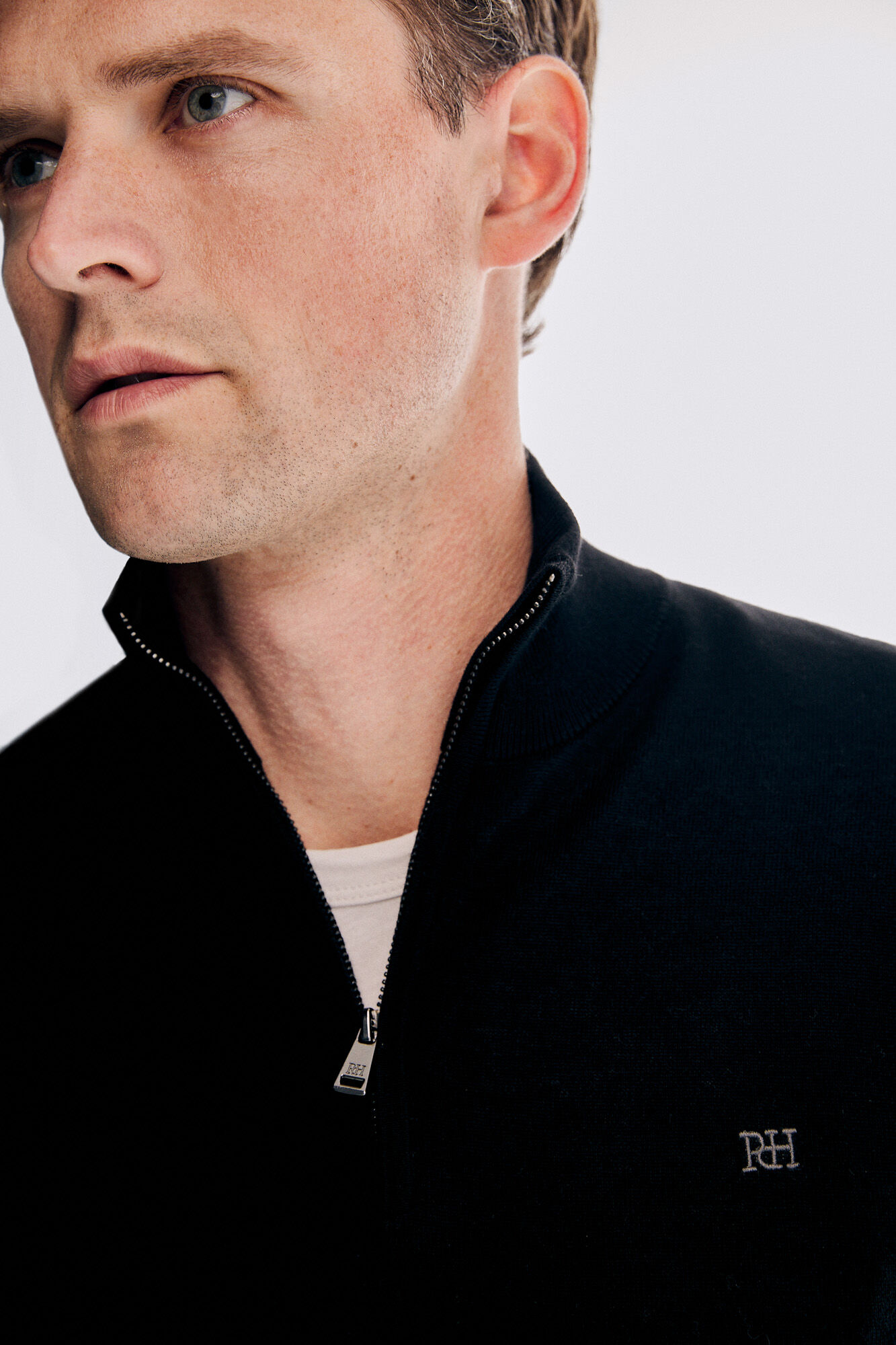 Pedro del Hierro Jersey cuello camionero merino Negro