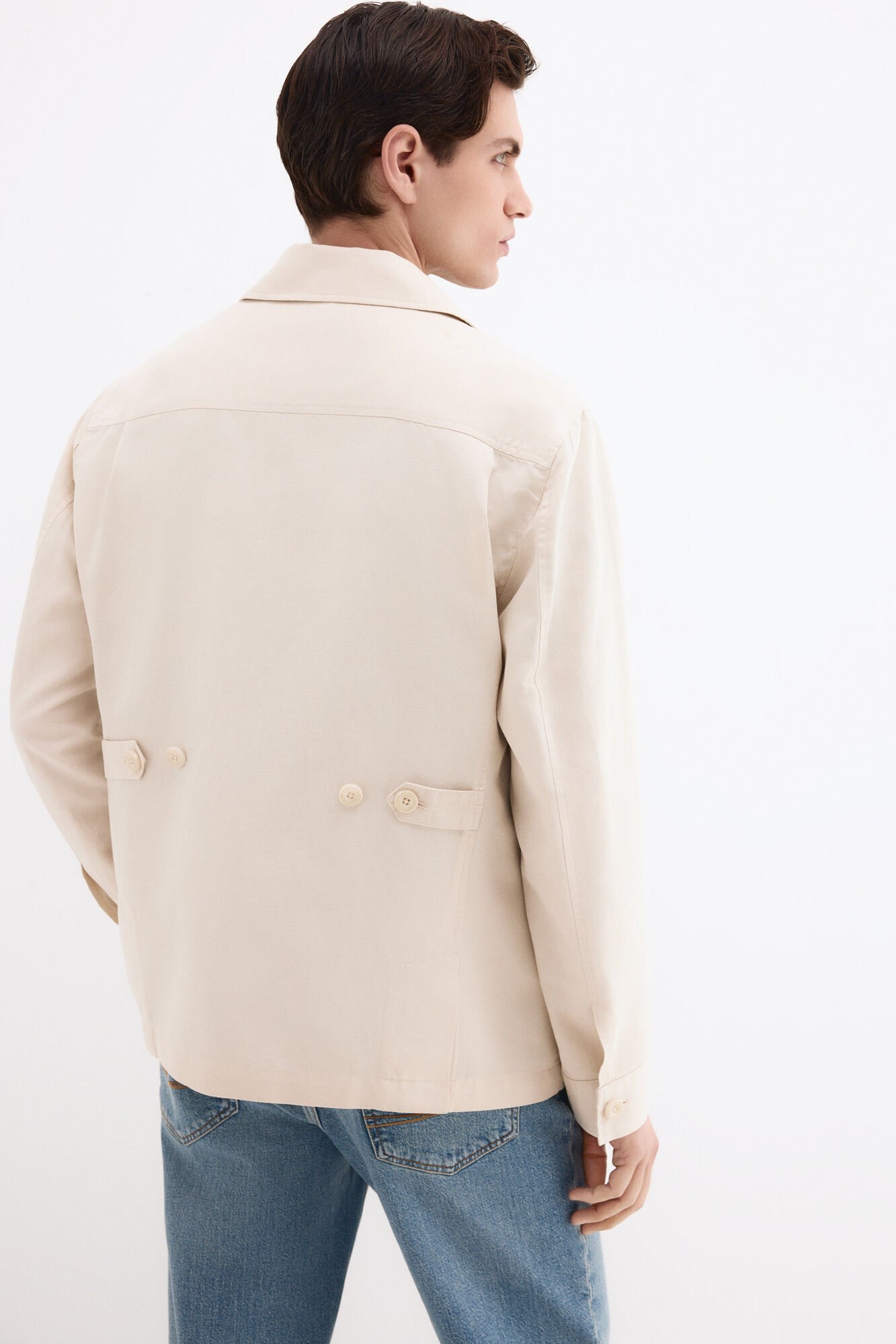 Pedro del Hierro Linen blend overshirt Beige