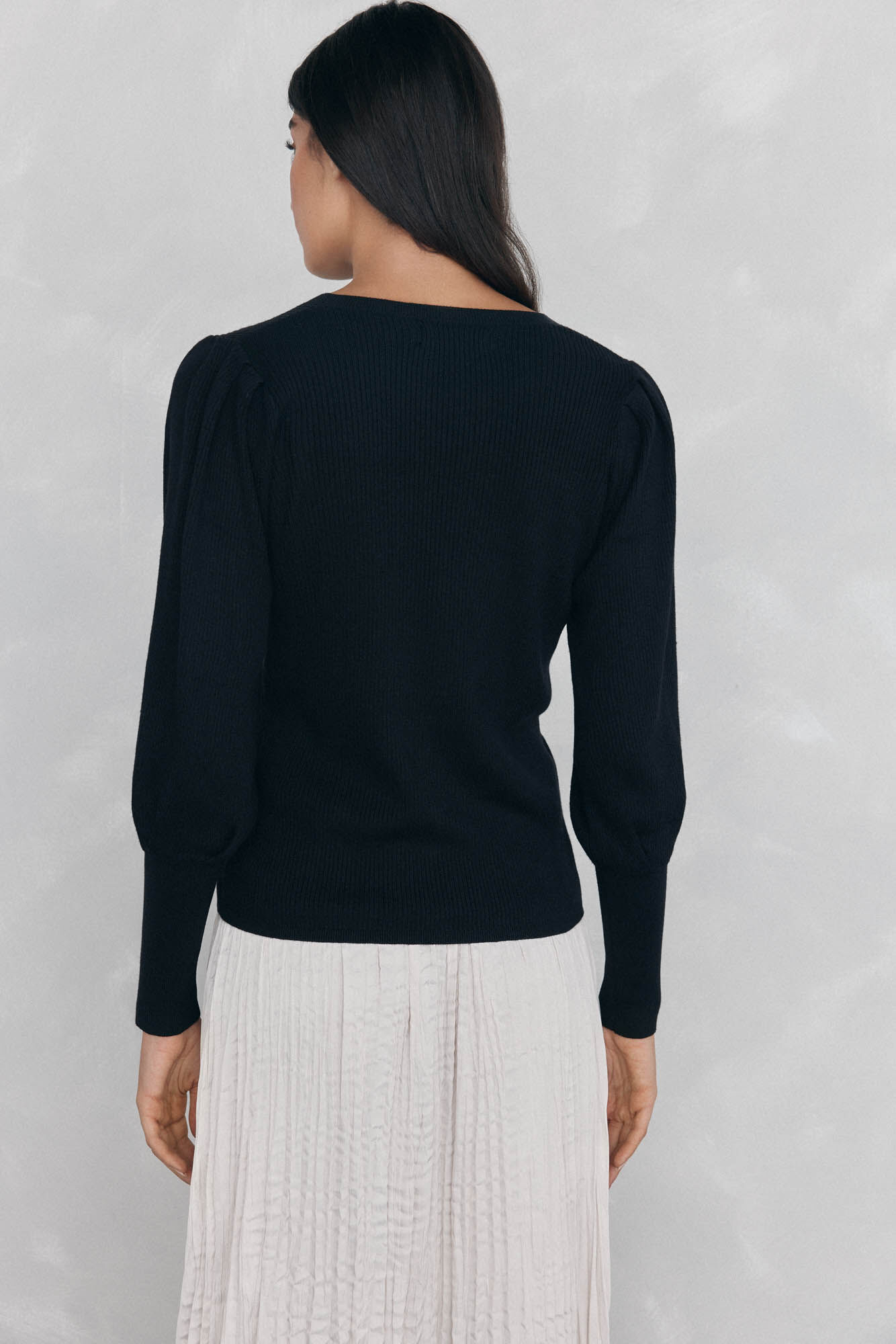 Pedro del Hierro Jersey canal&eacute; manga abullonada Negro