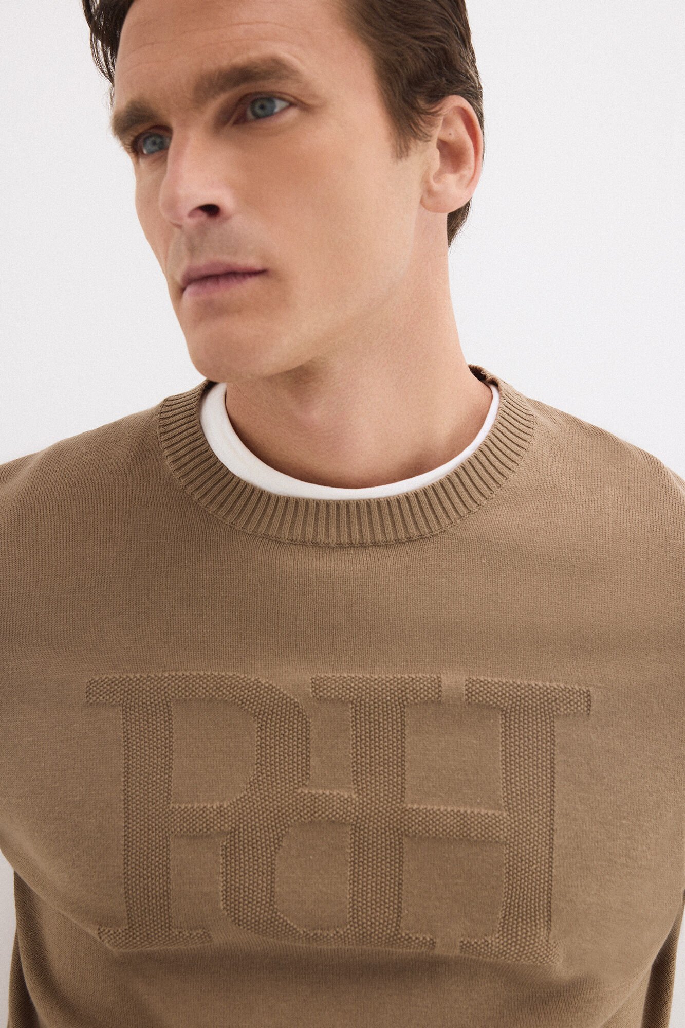Pedro del Hierro Round neck big chest logo jumper