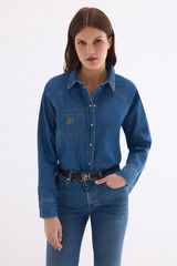 Pedro del Hierro Denim short shirt Blue