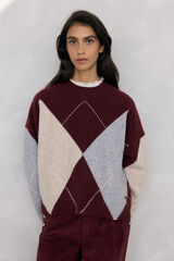 Pedro del Hierro Diamond jacquard sweater Burgundy