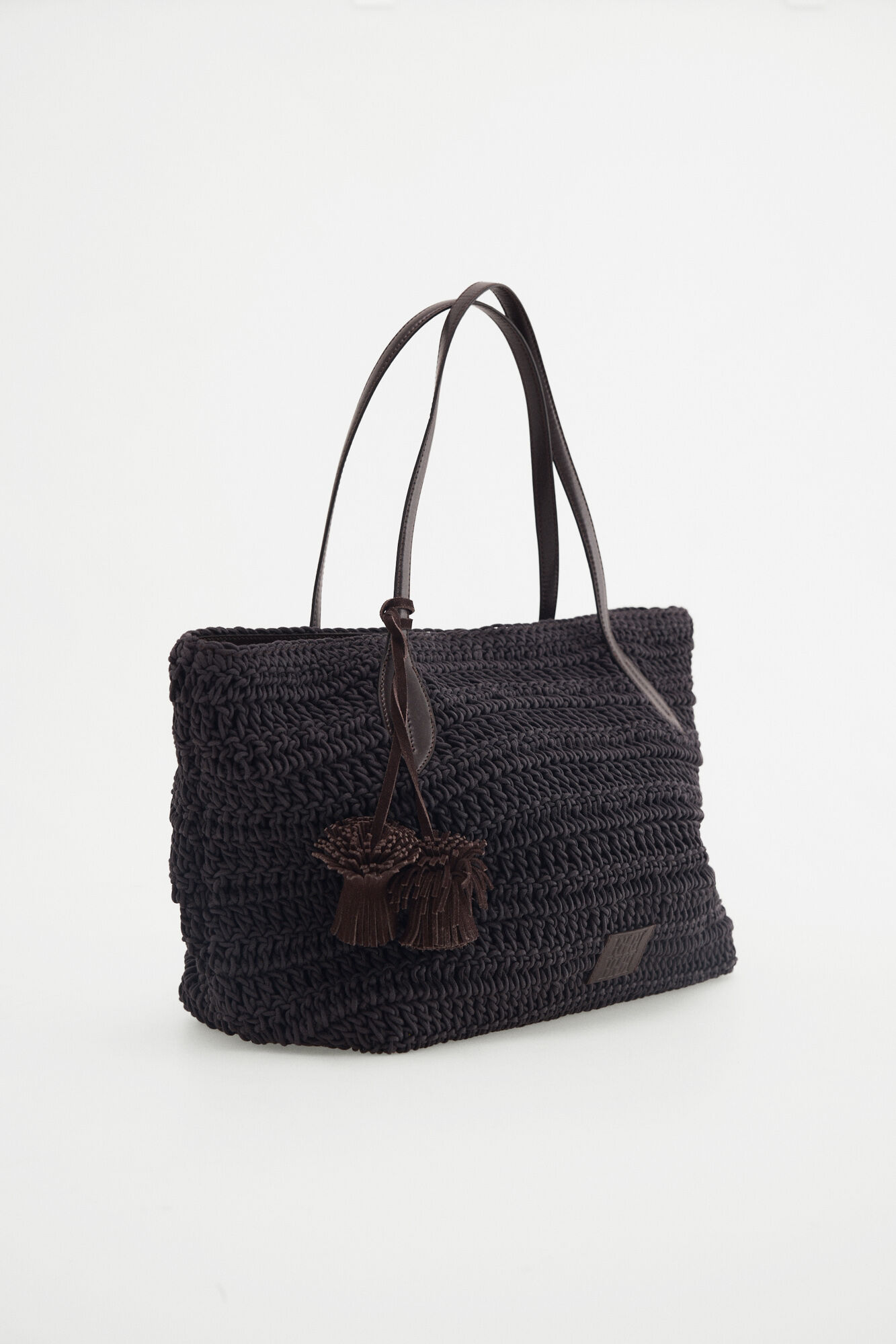 Pedro del Hierro Braided knit shopper bag Brown