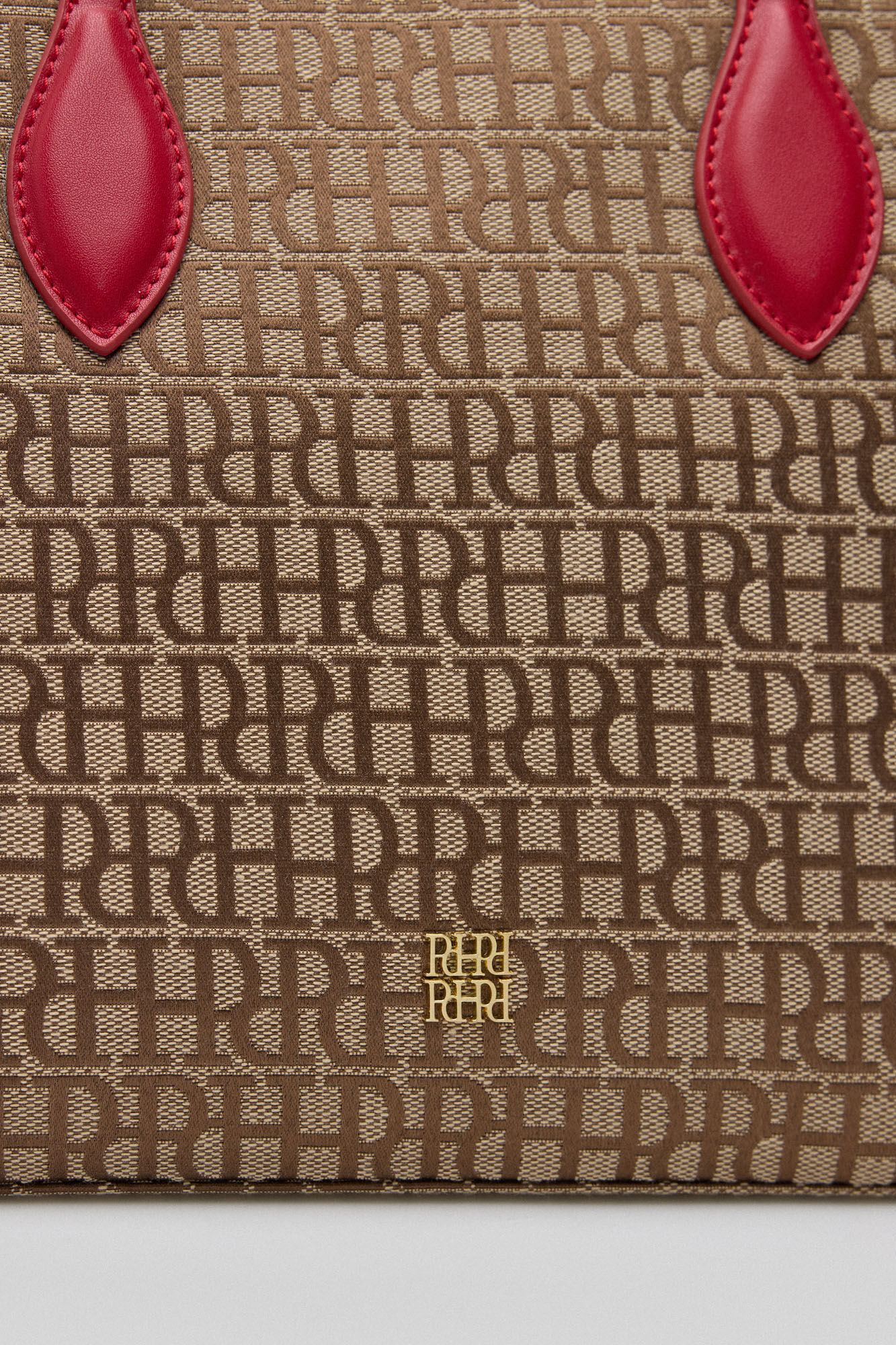 Pedro del Hierro Bolso mini shopper jacquard Marr&oacute;n