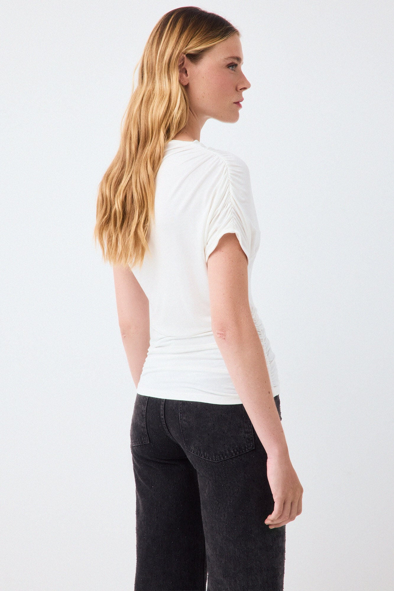 Pedro del Hierro Draped sleeveless T-shirt White