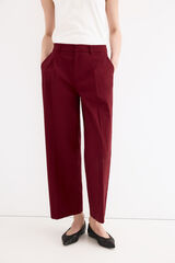 Pedro del Hierro Classic wide leg trousers Burgundy