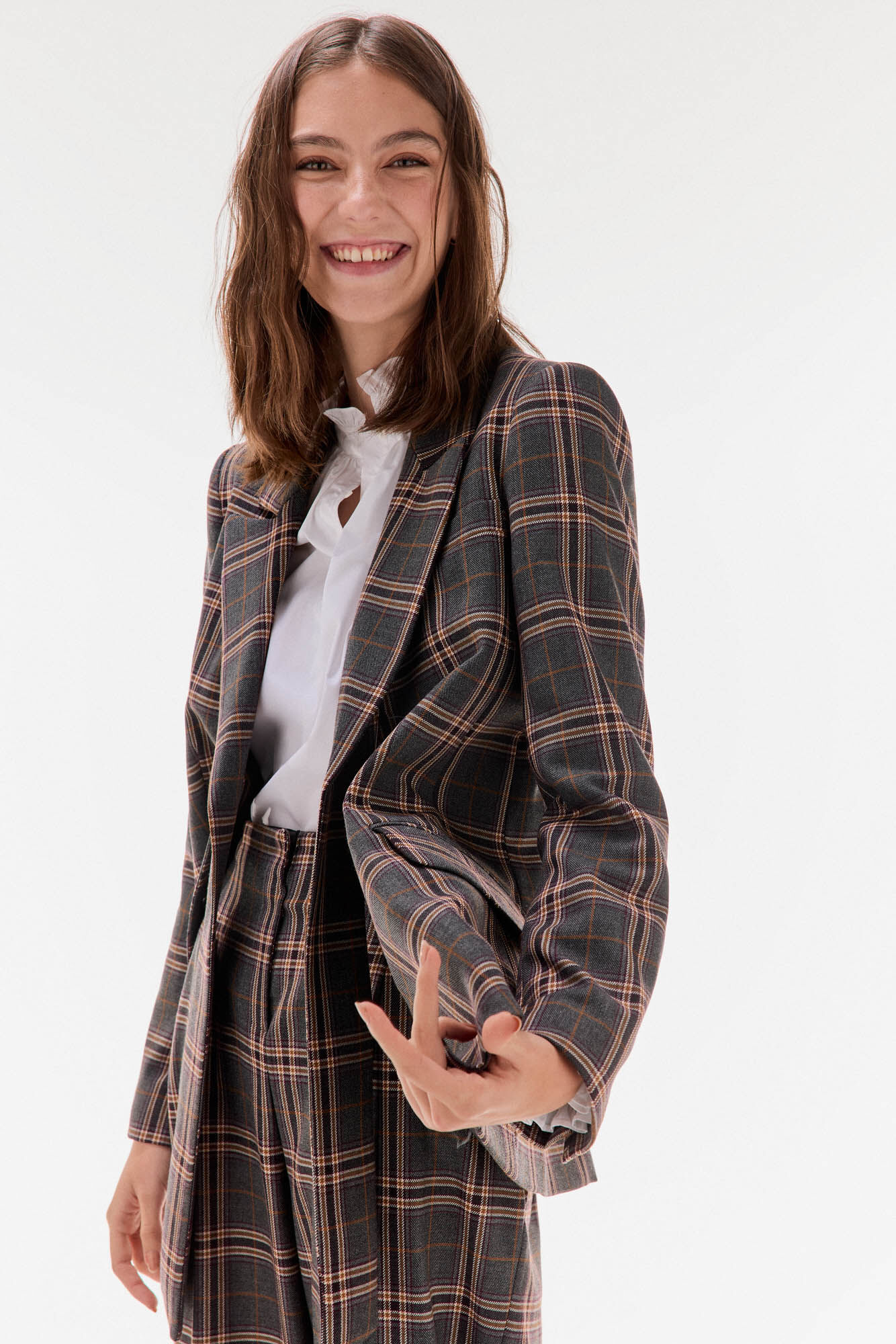 TFP by Tamara Falc&oacute; Checked blazer Grey