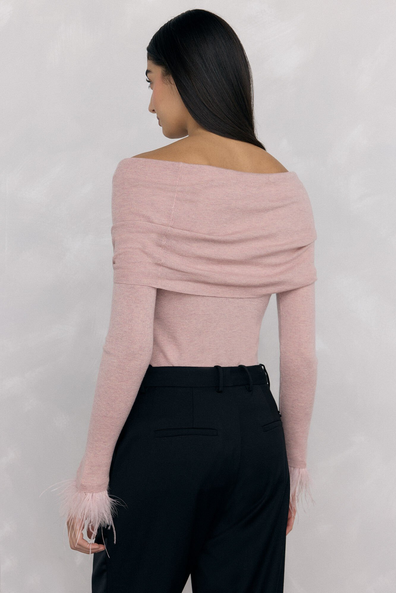 Pedro del Hierro Feather jersey cuff Pink