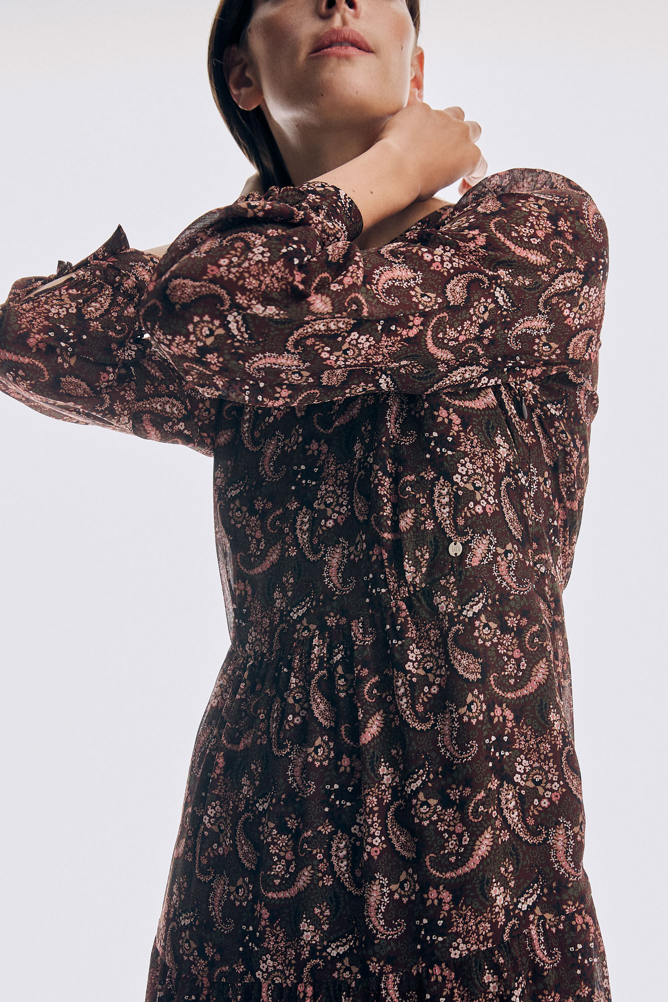 Pedro del Hierro Flowing printed dress Burgundy