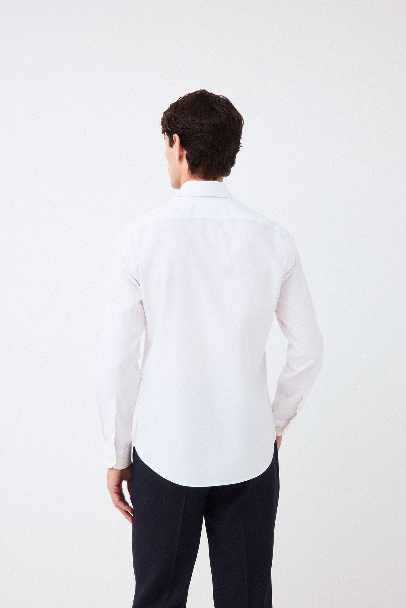 Pedro del Hierro Plain non-iron + anti-stain slim fit dress shirt White