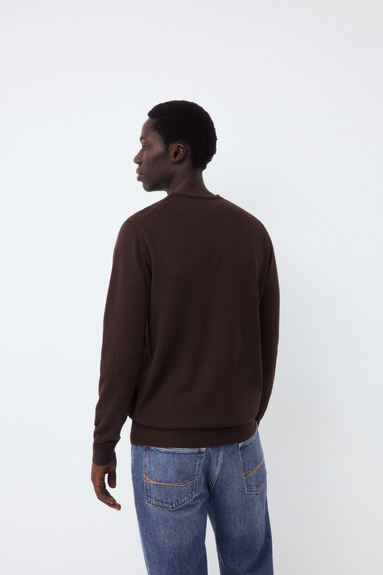 Pedro del Hierro Premium cotton silk cashmere knit jumper Brown