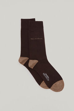 Pedro del Hierro Plain logo socks Brown