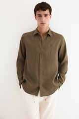 Pedro del Hierro Plain linen shirt Green