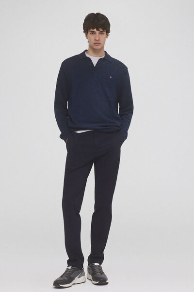 Pedro del Hierro Pantalón chino premium flex slim fit Azul