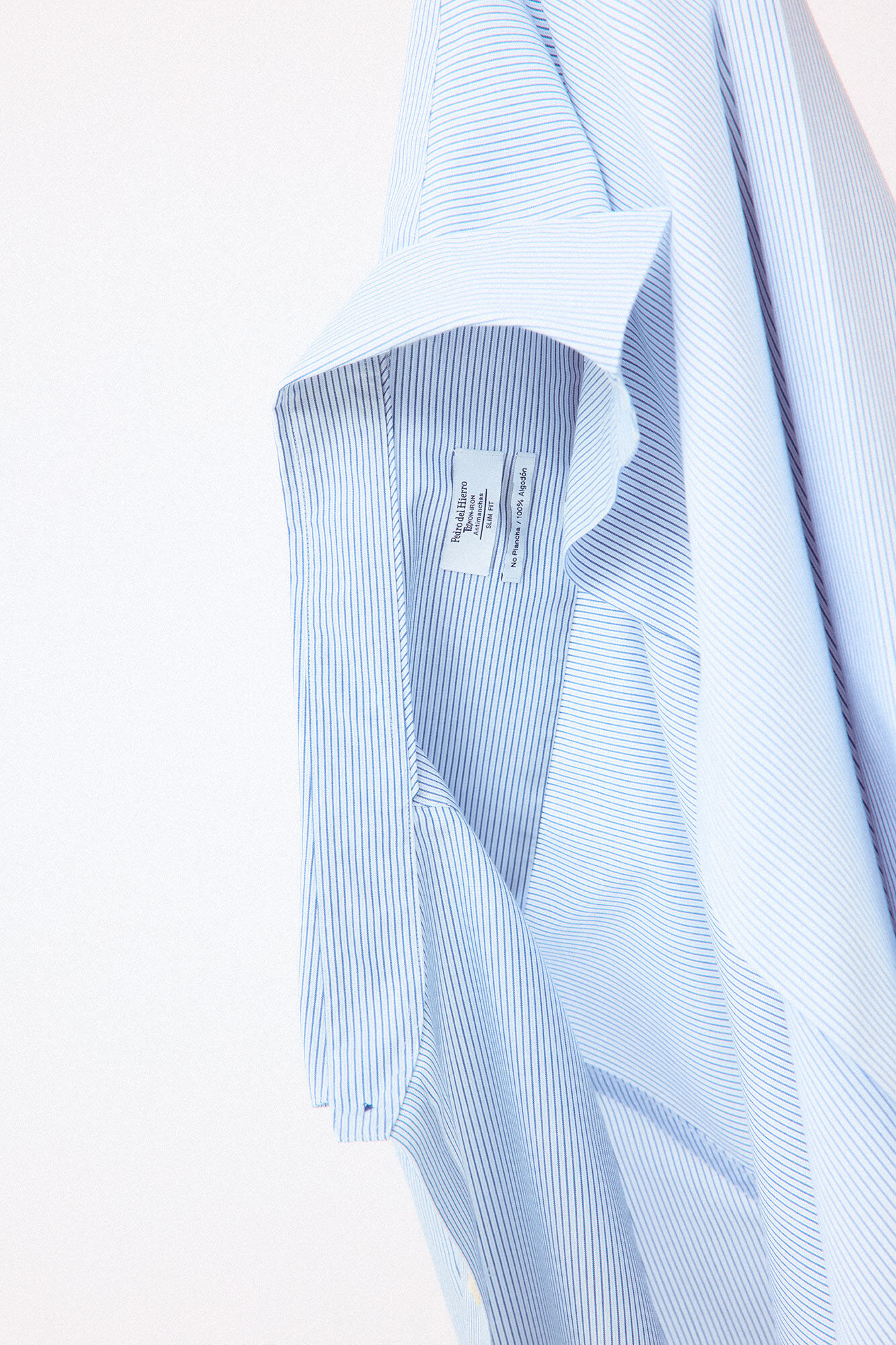 Pedro del Hierro Striped non-iron + anti-stain slim fit dress shirt Blue