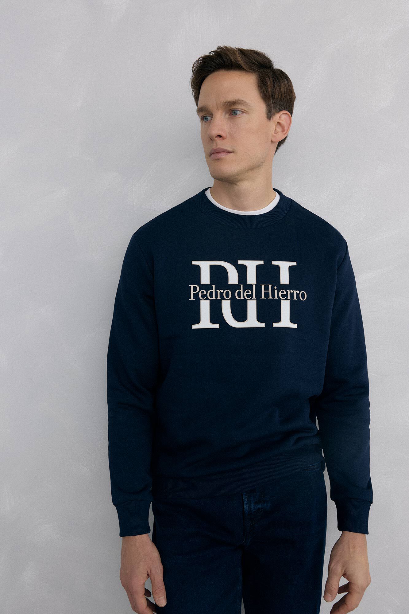 Pedro del Hierro Logo crew neck sweatshirt Blue