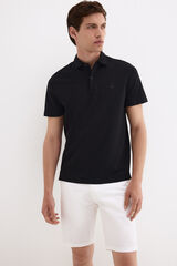 Pedro del Hierro Mercerized polo shirt Black
